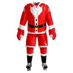 christmas santa claus design ice hockey jersey for usa and canada team players training hockey jersey