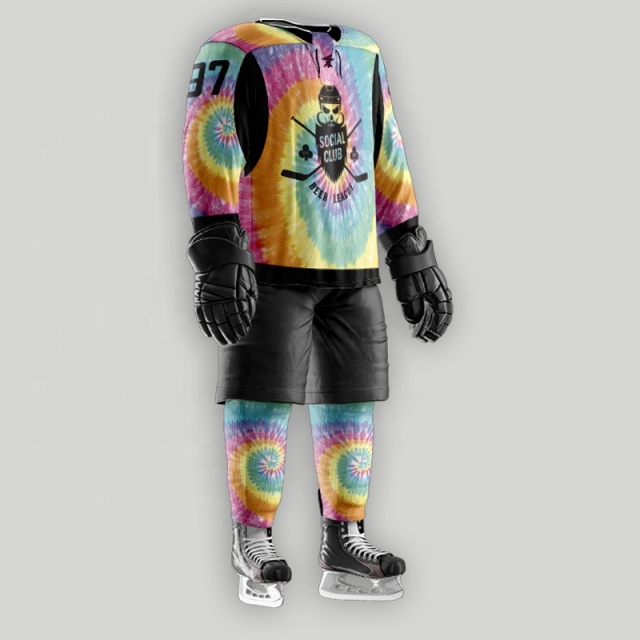 Sublimated Printing Embroidery Ice Hockey Team Jerseys - Custom Ice Hockey Uniforms, Made in China