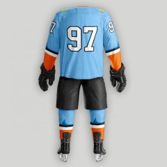 Sublimated Printing Embroidery Ice Hockey Team Jerseys - Custom Ice Hockey Uniforms, Made in China