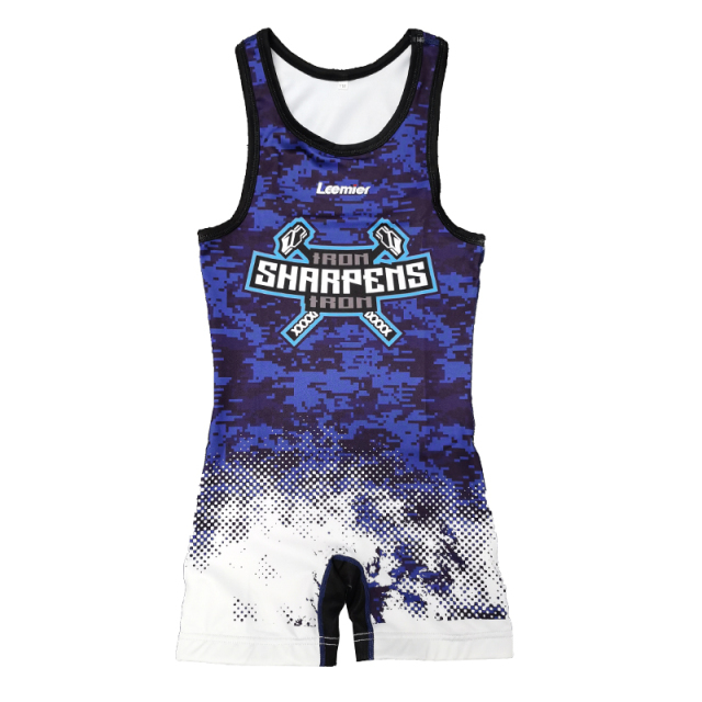 Leemier full printing sublimated wrestling singlet custom for men wrestlers