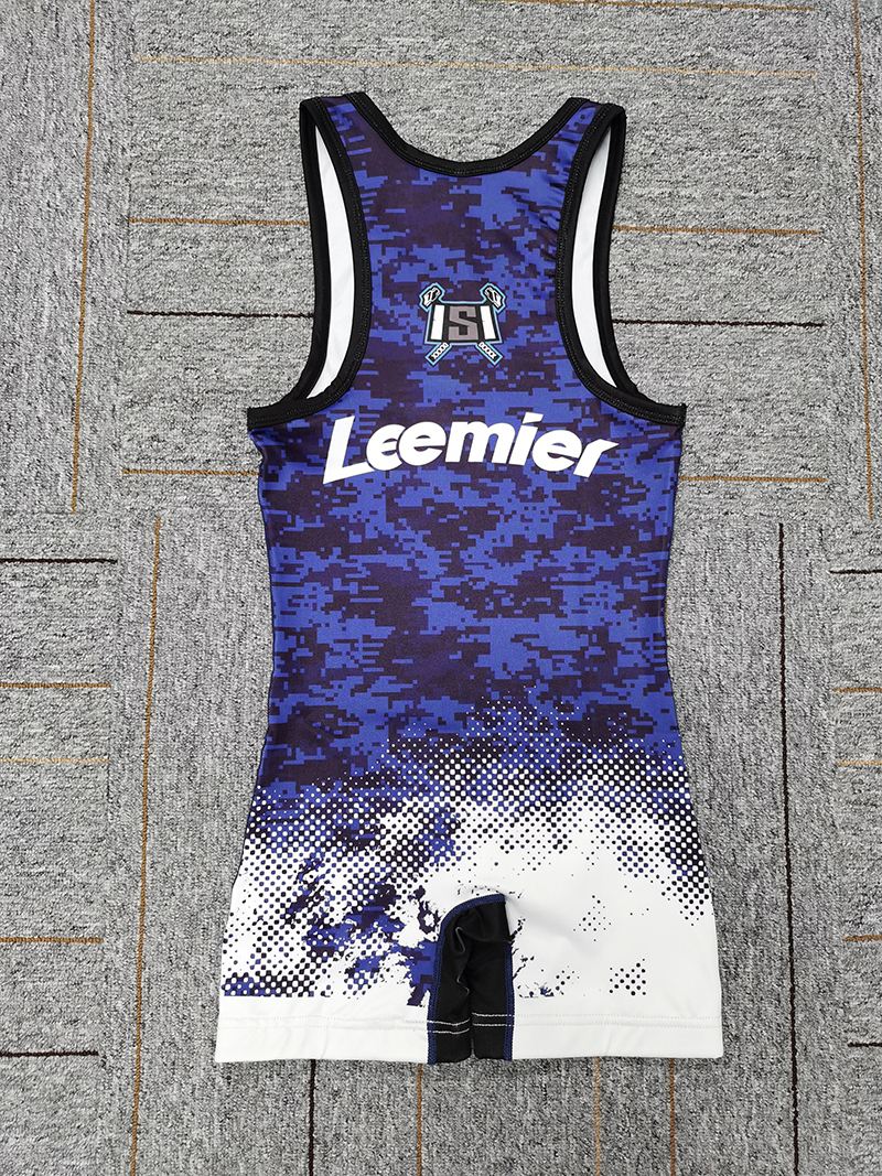 Leemier full printing sublimated wrestling singlet custom for men wrestlers