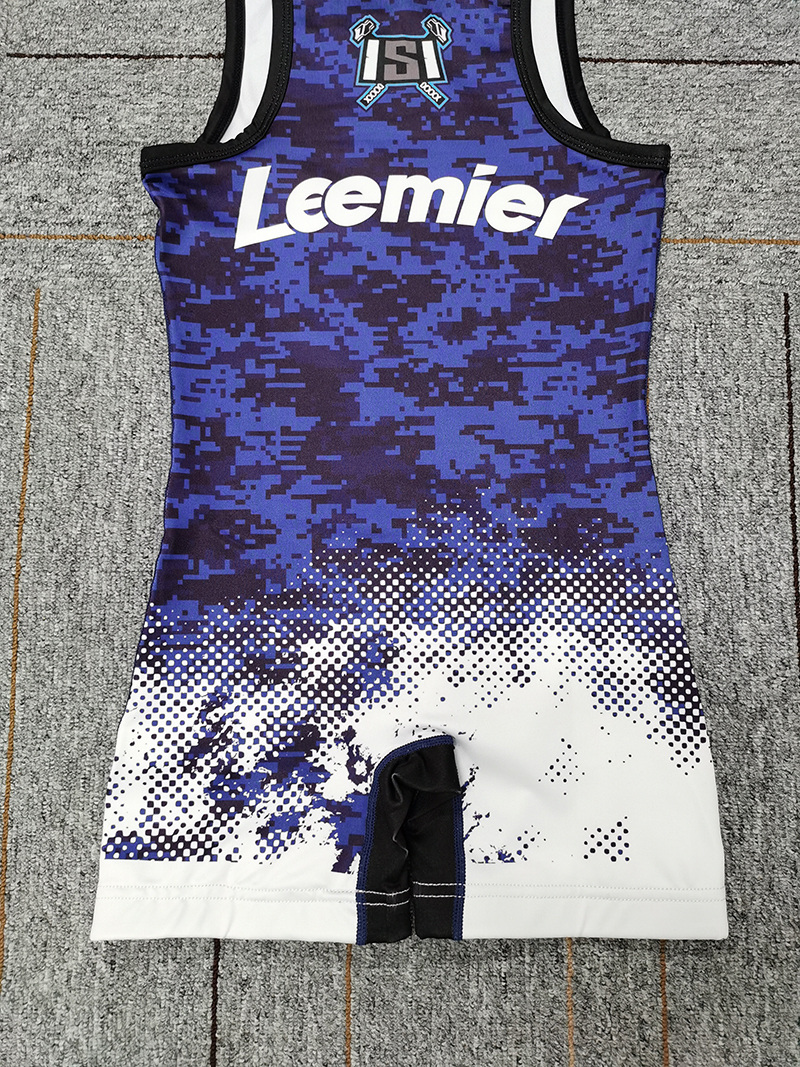 Leemier full printing sublimated wrestling singlet custom for men wrestlers