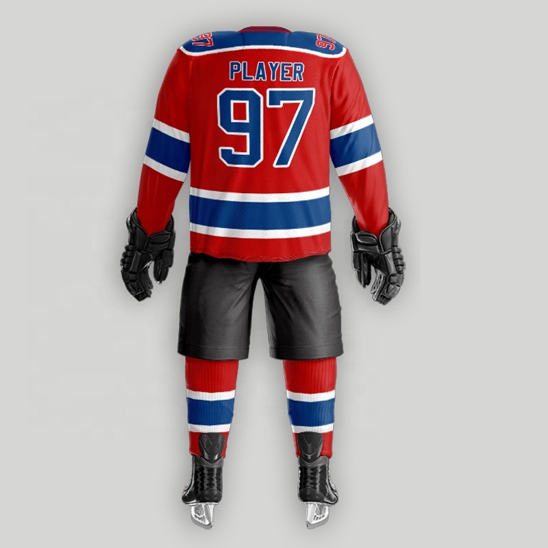 USA sublimation printing custom team ice hockey jerseys youth adult goalie cut men