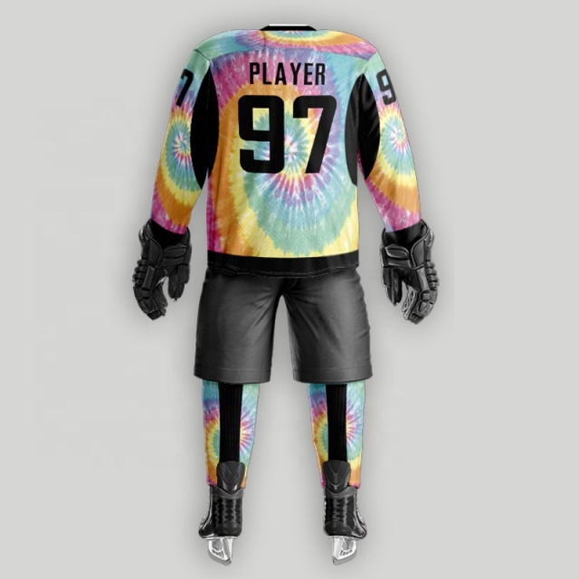 USA sublimation printing custom team ice hockey jerseys youth adult goalie cut men