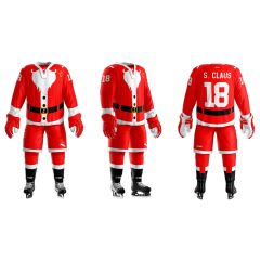 christmas santa claus design ice hockey jersey for usa and canada team players training hockey jersey