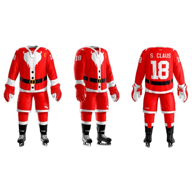 christmas santa claus design ice hockey jersey for usa and canada team players training hockey jersey