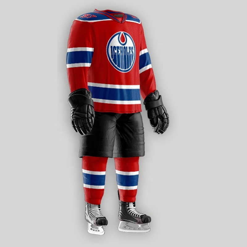 USA sublimation printing custom team ice hockey jerseys youth adult goalie cut men
