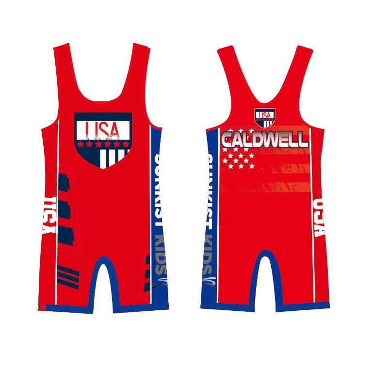 Leemier custom wrestling singlet dye sublimation printing