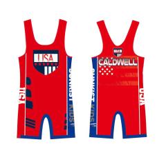 Leemier custom wrestling singlet dye sublimation printing