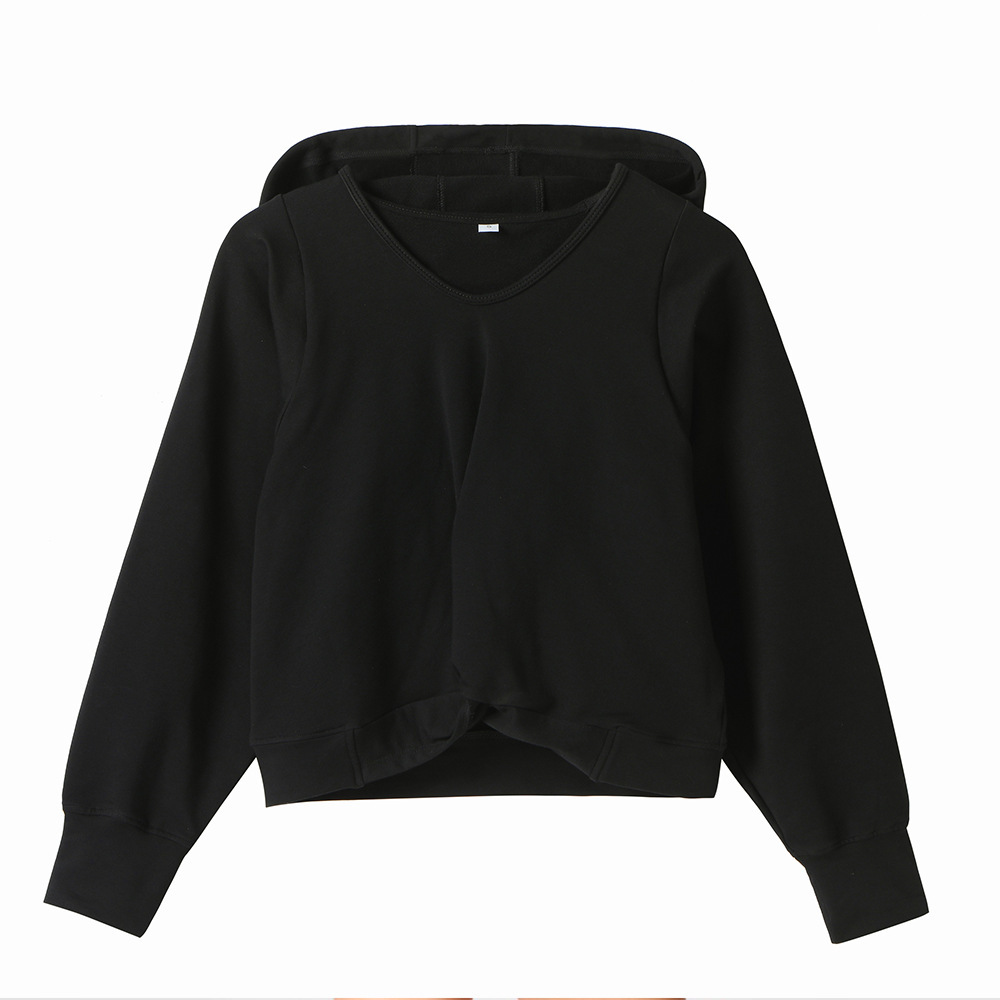 Women gym hoodie crop top and shorts for fitness and yoga in door sports running suit