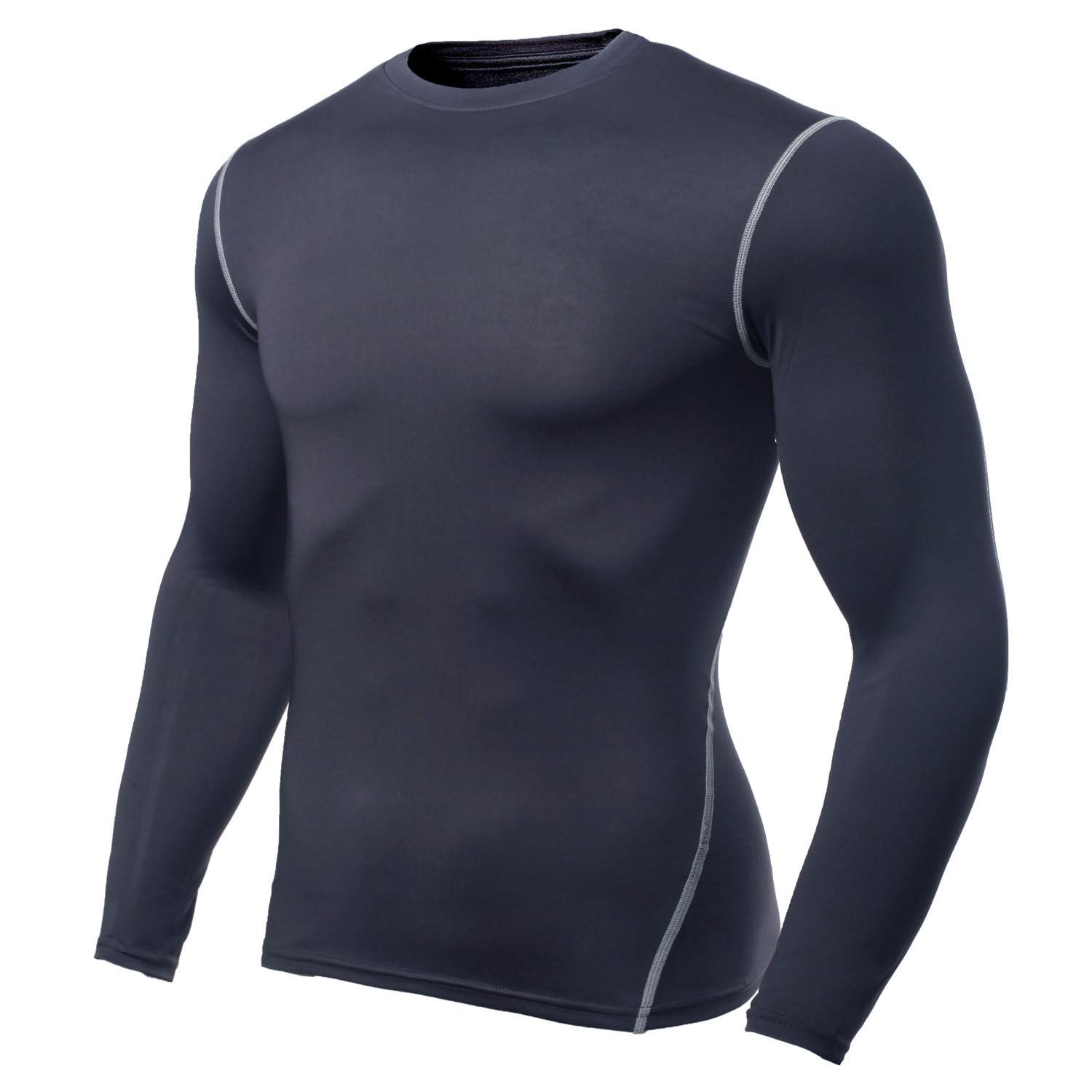 Mens long sleeve compress t shirt rash guards for runing gym fitness quick dry shirt