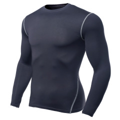Mens long sleeve compress t shirt rash guards for runing gym fitness quick dry shirt