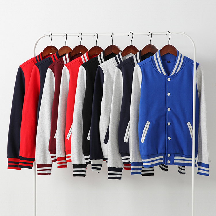 Leemier Sports Multi color cotton baseball jacket school wear baseball full button jacket uniform