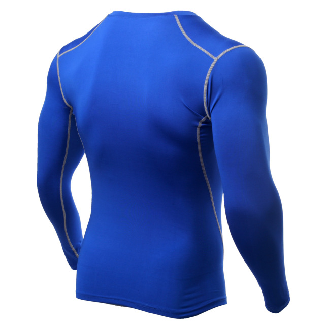 Mens long sleeve compress t shirt rash guards for runing gym fitness quick dry shirt
