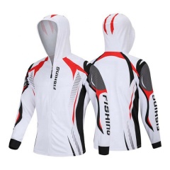 Long sleeve fishing hoodie shirt fully printed sun protective fishing shirt jersey