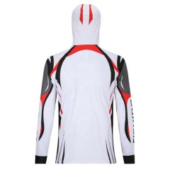Long sleeve fishing hoodie shirt fully printed sun protective fishing shirt jersey