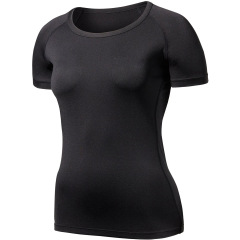 Women gym fitness compress t shirt stretchable breathable running t shirt for sports and exercise