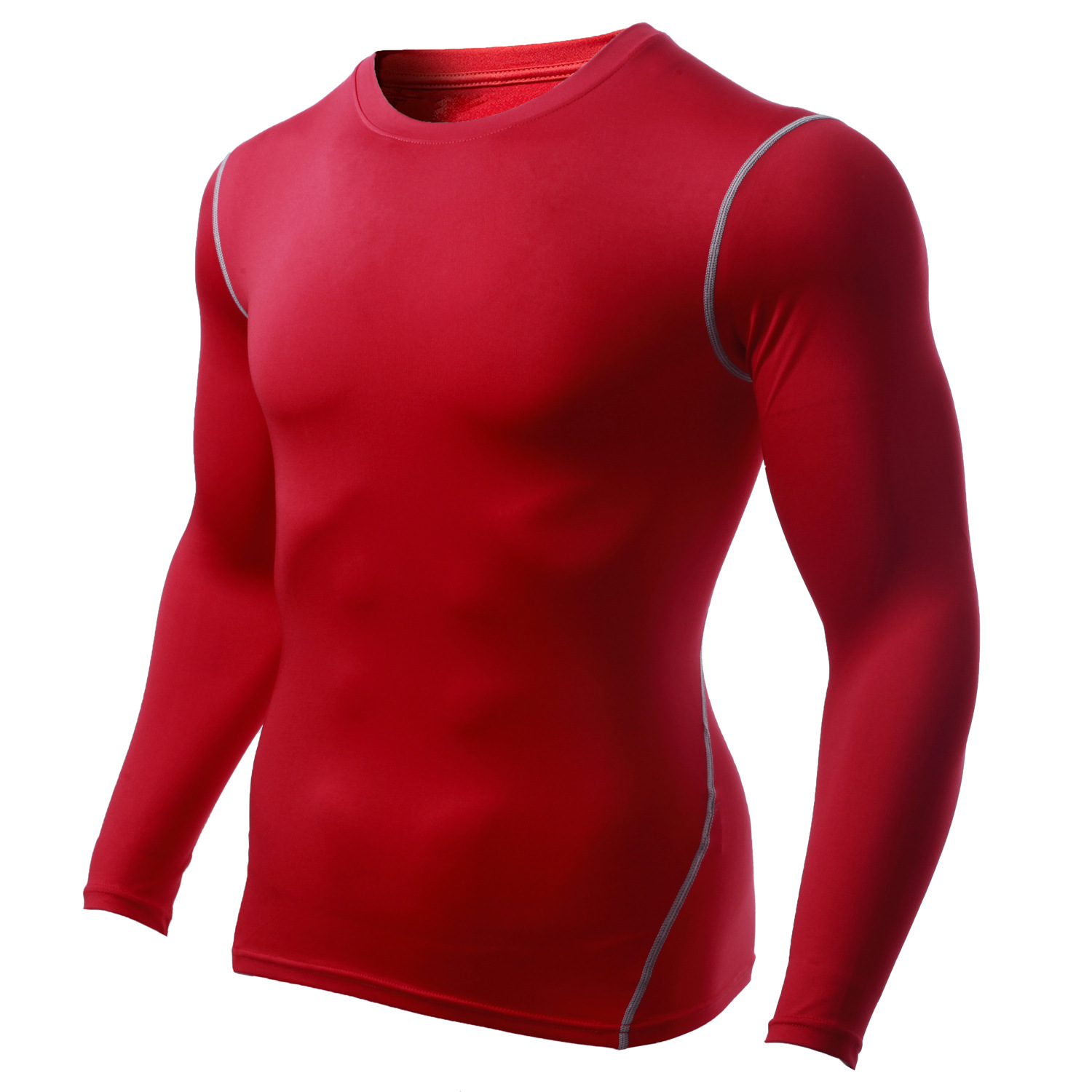 Mens long sleeve compress t shirt rash guards for runing gym fitness quick dry shirt