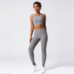 Women yoga pants and bra tops one set running gym fitness wear tops and leggings rib materials.
