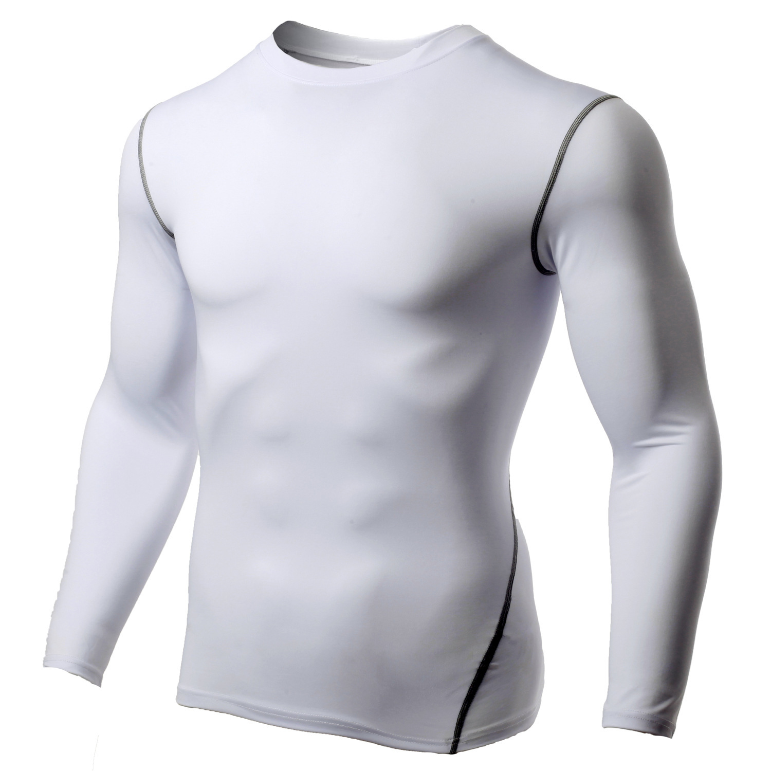 Mens long sleeve compress t shirt rash guards for runing gym fitness quick dry shirt