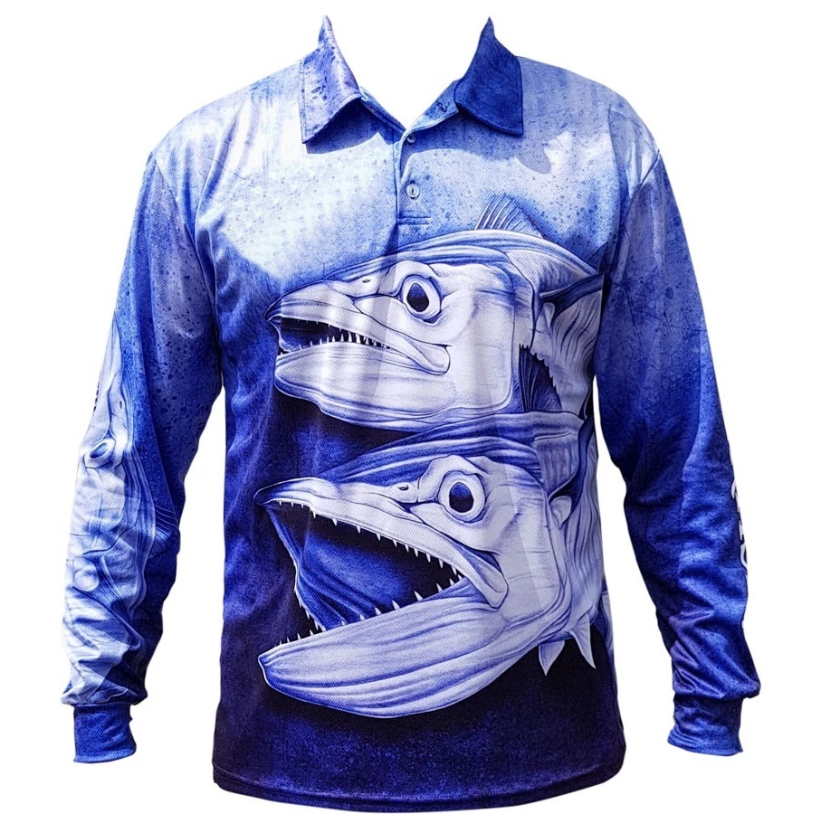 Fully sublimation digital printing customized size and fabric fishing polo shirt