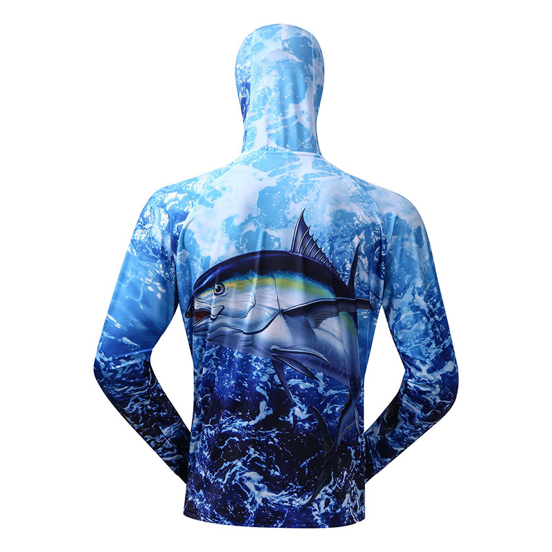 Fishing jersey long sleeve with zipper and hood out door sports fishing jersey