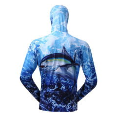 Fishing jersey long sleeve with zipper and hood out door sports fishing jersey