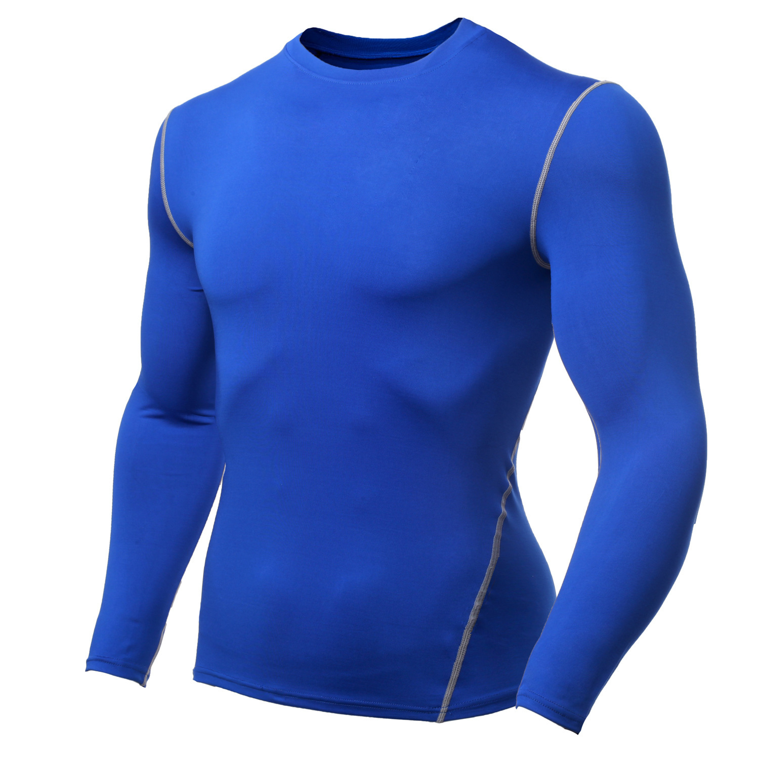 Mens long sleeve compress t shirt rash guards for runing gym fitness quick dry shirt
