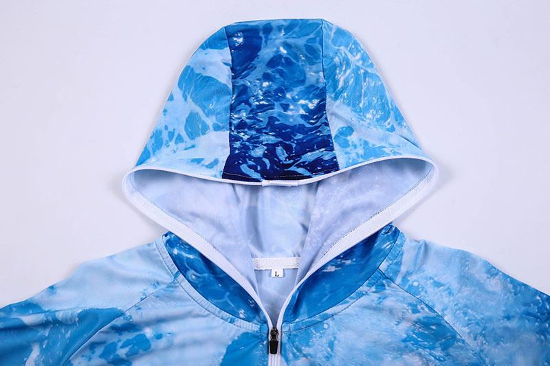 Fishing jersey long sleeve with zipper and hood out door sports fishing jersey
