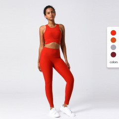 Women yoga pants and bra tops one set running gym fitness wear tops and leggings rib materials.