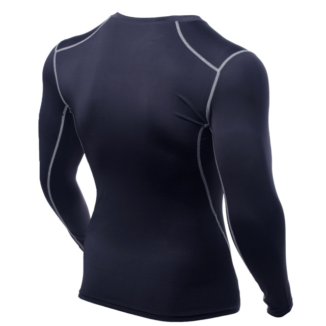 Mens long sleeve compress t shirt rash guards for runing gym fitness quick dry shirt