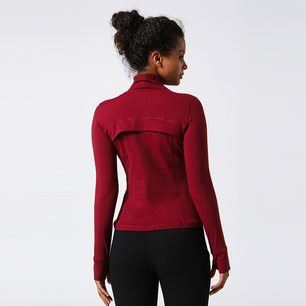 Women gym and yoga exercise zipper jackets sprint and autumn season running sports jacket
