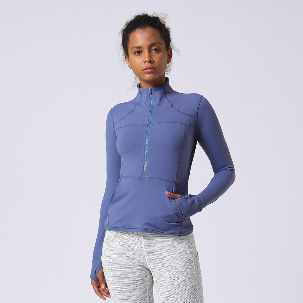 Women gym and yoga exercise zipper jackets sprint and autumn season running sports jacket