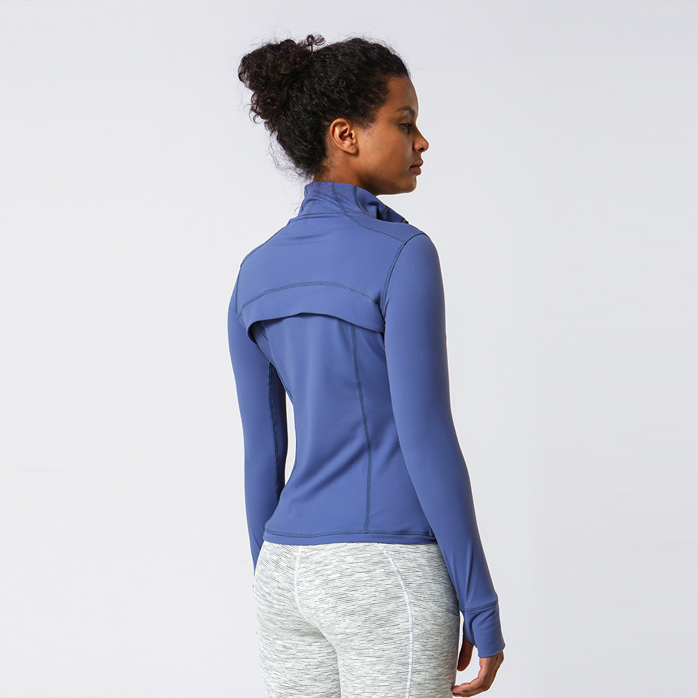 Women gym and yoga exercise zipper jackets sprint and autumn season running sports jacket