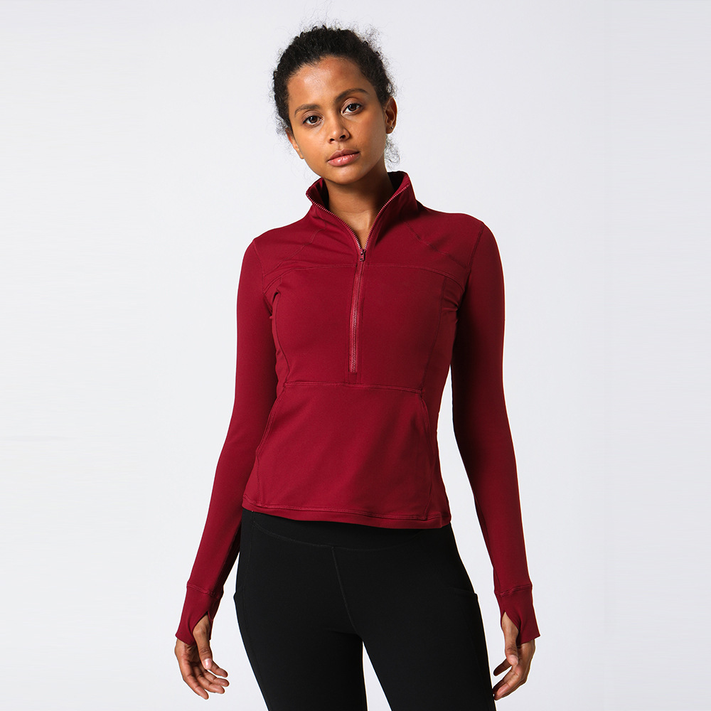 Women gym and yoga exercise zipper jackets sprint and autumn season running sports jacket