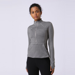 Women gym and yoga exercise zipper jackets sprint and autumn season running sports jacket