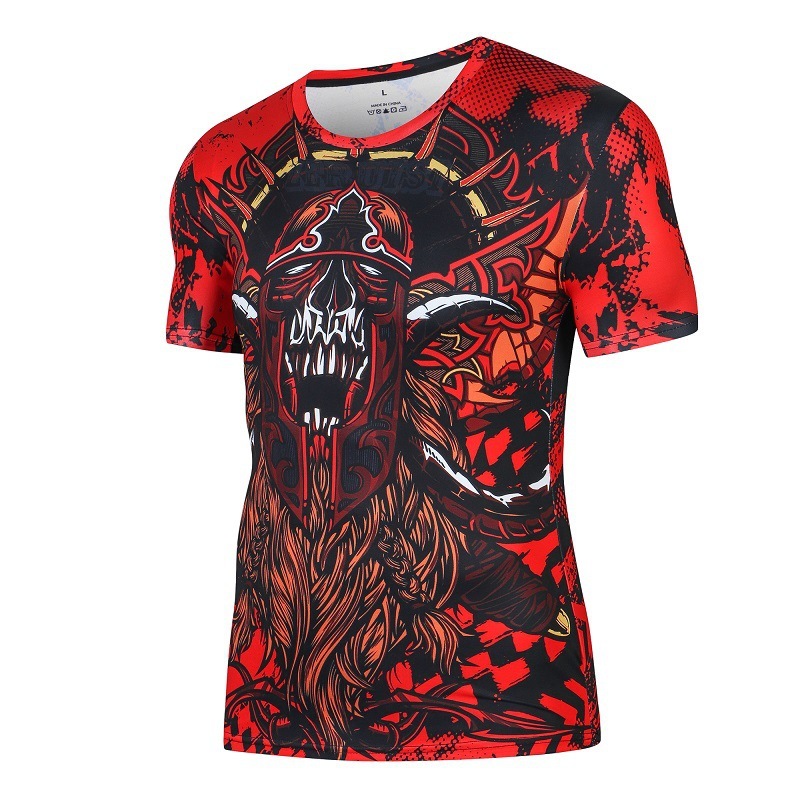 Top quality quick dry compress short sleeve t shirts mma rasguards for men