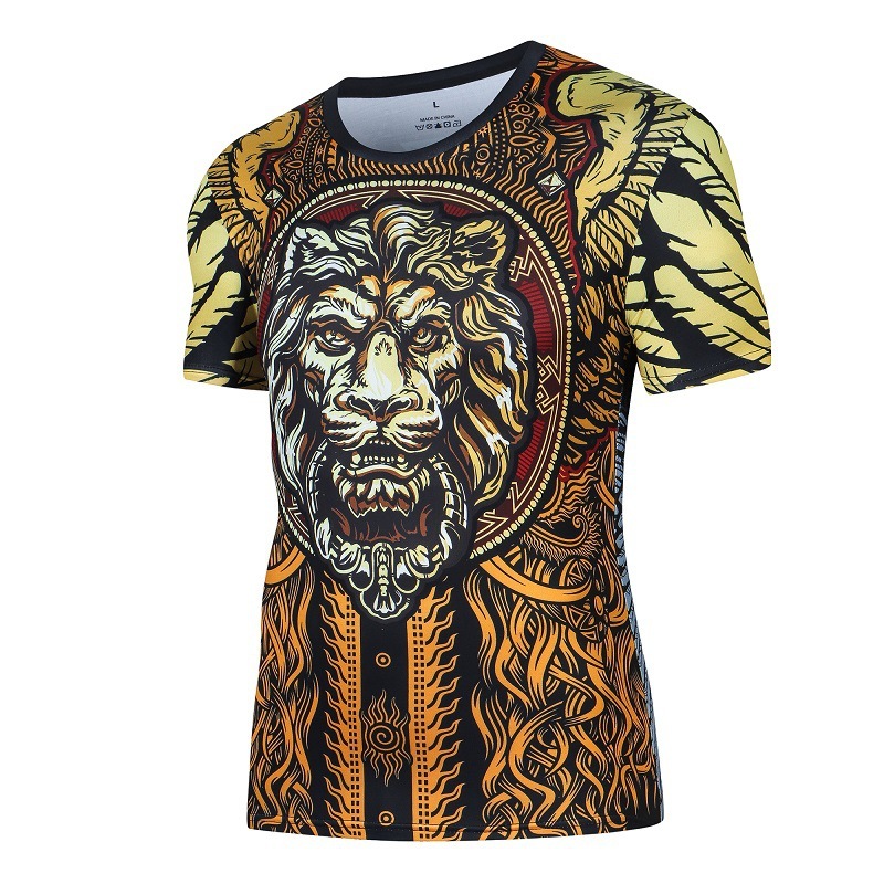 Top quality quick dry compress short sleeve t shirts mma rasguards for men