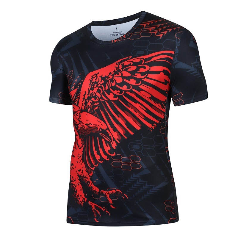 Top quality quick dry compress short sleeve t shirts mma rasguards for men