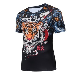 Custom printing Bjj rashguards mma rashguards for men players fight compress t shirt
