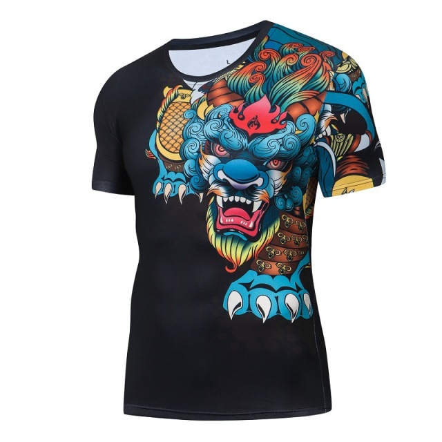 Custom printing Bjj rashguards mma rashguards for men players fight compress t shirt