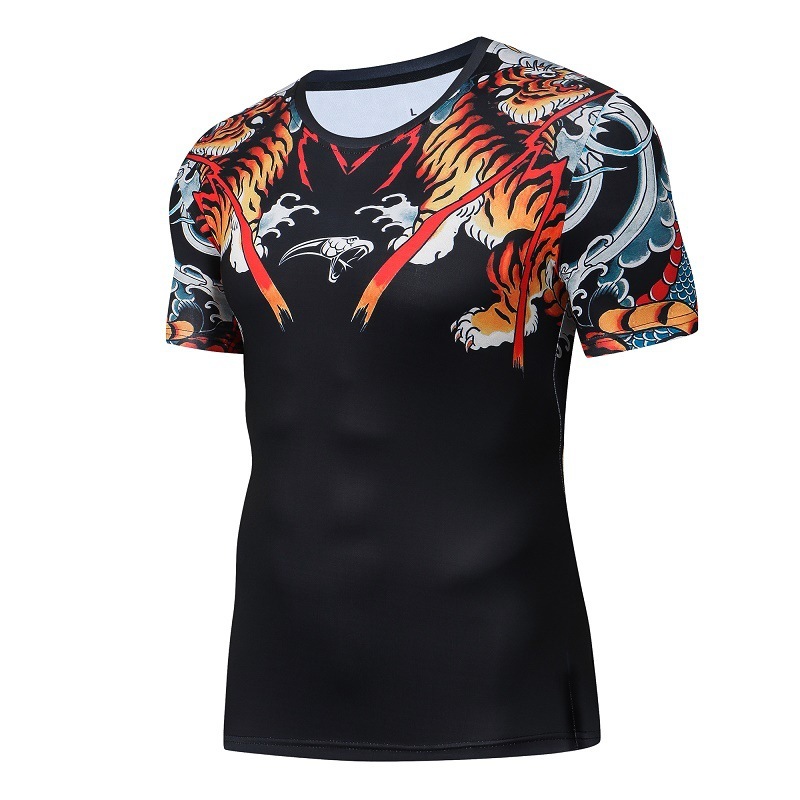 Custom printing Bjj rashguards mma rashguards for men players fight compress t shirt