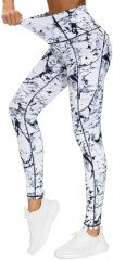 Full printing women yoga pants leggings with invisble phone pocket