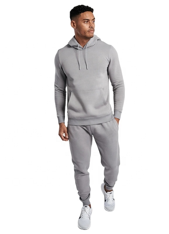 Grey colour of mens gym sports hoodie with customized logo for your brand thick fleece material fabric hoodie