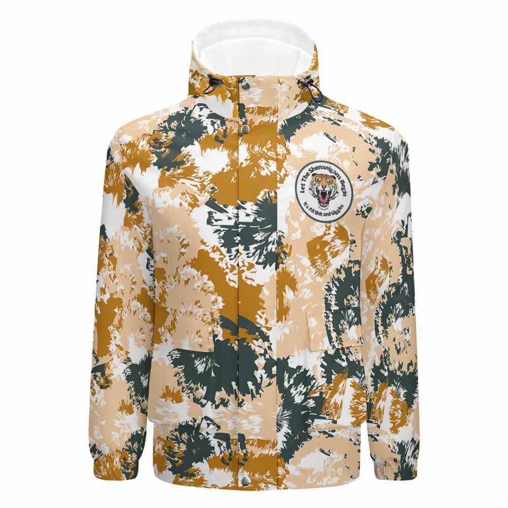 Digital printing full dye sublimation printing mens button up hoodie camo windbreaker hoodie jacket