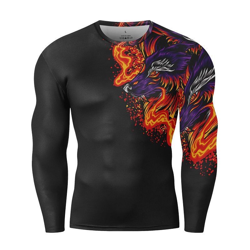 Long sleeve combat t shirt fightwear mma rashguards compress t shirts for men and women fighters