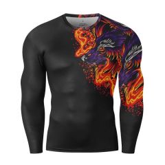 Long sleeve combat t shirt fightwear mma rashguards compress t shirts for men and women fighters