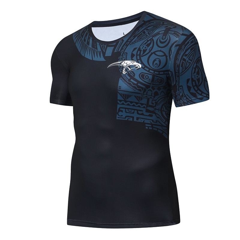 Custom printing short sleeve compress t shirts rashguards for combat