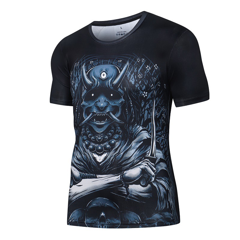 Custom printing short sleeve compress t shirts rashguards for combat