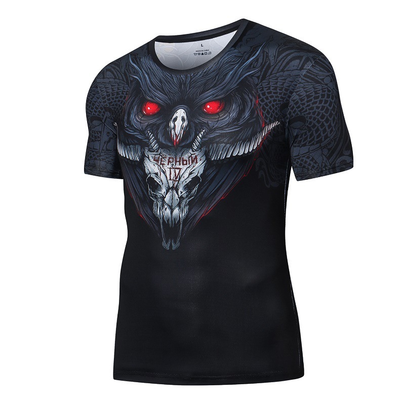 Custom printing short sleeve compress t shirts rashguards for combat